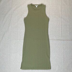 Nine West | Sage Rib Crewneck Sleeveless Midi Dress | Medium